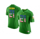2016 US Flag Fashion Men's Oregon Ducks Royce Freeman #21 College Football Limited Jersey - Apple Green