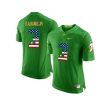 2016 US Flag Fashion Men's Oregon Ducks Vernon Adams Jr.#3 College Football Limited Jersey - Apple Green