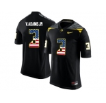 2016 US Flag Fashion Men's Oregon Ducks Vernon Adams Jr.#3 College Football Limited Jersey - Black