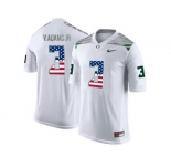 2016 US Flag Fashion Men's Oregon Ducks Vernon Adams Jr.#3 College Football Limited Jersey - White