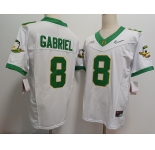 Men's Oregon Ducks #8 Dillon Gabriel White 2024 FUSE College Football Jersey