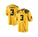 Men's Oregon Ducks Vernon Adams Jr.#3 College Football Limited Jersey - Yellow