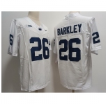 Men Penn State Nittany Lions #26 Saquon Barkley White F U S E College Football Jersey