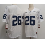 Men's Penn State Nittany Lions #26 Saquon Barkley Without Name White FUSE College Football Jersey