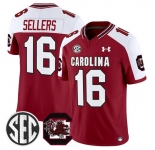 Men's South Carolina Fighting Gamecocks #16 LaNorris Sellers Garnet White 2025 F.U.S.E. Stitched Jersey