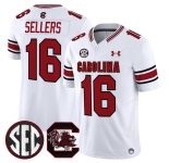 Men's South Carolina Fighting Gamecocks #16 LaNorris Sellers White 2025 F.U.S.E. Stitched Jersey