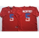 Stanford Cardinals #5 Christian McCaffrey Red USA Flag College Jersey