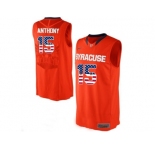2016 US Flag Fashion Men's Syracuse Orange Camerlo Anthony #15 College Authentic Basketball Jersey - Orange