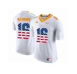 2016 US Flag Fashion 2016 Tennessee Volunteers Peyton Manning #16 College Football Limited Jersey - White