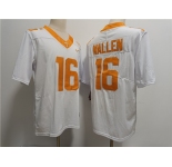 Men's Notre Tennessee Volunteers #16 Morgan Wallen White Stitched Jersey