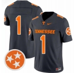 Men's Tennessee Volunteers #1 Charcoal F.U.S.E. Stitched Jersey