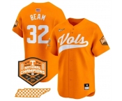 Men's Tennessee Volunteers #32 Drew Beam Orange 2024 Champions Vapor Limited Stitched Jersey