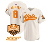 Men's Tennessee Volunteers #8 Dylan Dreiling Cream 2024 Champions Vapor Limited Baseball Stitched Jersey