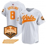 Men's Tennessee Volunteers #8 Dylan Dreiling Pinstripe 2024 Champions Vapor Limited Baseball Stitched Jersey