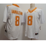 Men's Tennessee Volunteers #8 Nico Iamaleava White FUSE College Stitched Jersey