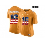 2016 US Flag Fashion 2016 Youth Tennessee Volunteers Peyton Manning #16 College Football Limited Jersey - Orange