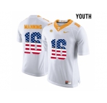 2016 US Flag Fashion 2016 Youth Tennessee Volunteers Peyton Manning #16 College Football Limited Jersey - White