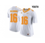 2016 Youth Tennessee Volunteers Peyton Manning #16 College Football Limited Jersey - White