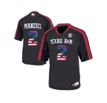 2016 US Flag Fashion 2016 Men'sTexas A&M Aggies Johnny Manziel #2 College Football Authentic Jersey - Black