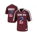 2016 US Flag Fashion 2016 Men'sTexas A&M Aggies Johnny Manziel #2 College Football Authentic Jersey - Maroon