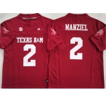 Men's Texas A&M Aggies Lions #2 Johnny Manziel Red 2025 F.U.S.E. Stitched Jersey