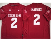 Men's Texas A&M Aggies Lions #2 Johnny Manziel Red 2025 F.U.S.E. Stitched Jersey