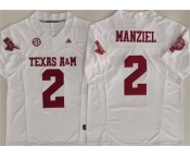 Men's Texas A&M Aggies Lions #2 Johnny Manziel White 2025 F.U.S.E. Stitched Jersey