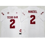 Men's Texas A&M Aggies Lions #2 Johnny Manziel White F.U.S.E. Stitched Jersey