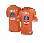 2016 US Flag Fashion-Men's Texas Longhorns Jordan Shipley #8 College Football Throwback Jersey - Burnt Orange