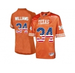 2016 US Flag Fashion-Men's Texas Longhorns Ricky Williams #34 College Football Throwback Jersey - Burnt Orange