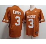 Men's Texas Longhorns #3 Quinn Ewers Orange FUSE College Stitched Jersey
