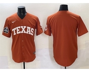 Men's Texas Longhorns Blank Orange 2025 World Series & SEC Patch Stitched Jersey