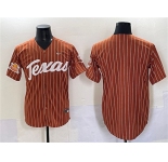 Men's Texas Longhorns Blank Orange Pinstripe 2025 Softball National Champions & SEC Patch Stitched Jersey