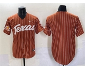 Men's Texas Longhorns Blank Orange Pinstripe 2025 Softball National Champions & SEC Patch Stitched Jersey