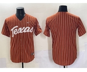 Men's Texas Longhorns Blank Orange Pinstripe SEC Patch Stitched Jersey
