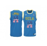 2016 US Flag Fashion UCLA Bruins Zach LaVine #14 Pac-12 College Basketball Authentic Jersey - Blue