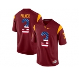 2016 US Flag Fashion USC Trojans Carson Palmer #3 College Football Jersey - Red