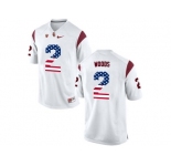 2016 US Flag Fashion USC Trojans Robert Woods #2 Patch College Football Jersey - White