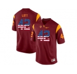 2016 US Flag Fashion USC Trojans Ronnie Lott #42 College Football Jersey - Red