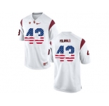 2016 US Flag Fashion USC Trojans Troy Polamalu #43 College Football Jersey - White