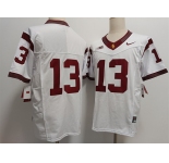 Men's USC Trojans #13 Caleb Williams 2024 F.U.S.E. No Name White Stitched Jersey