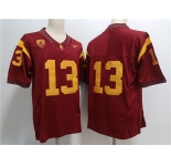 Men's USC Trojans #13 Caleb Williams Red Stitched Jersey