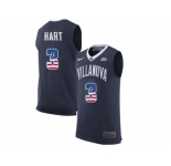 2016 US Flag Fashion 2017 Villanova Wildcats Josh Hart 3 College Basketball Jersey - Navy Blue