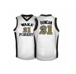 Wake Forest Demon Deacons Tim Duncan #21 College Basketball Throwback Jersey - White
