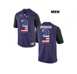 2016 US Flag Fashion 2016 Washington Huskies Jake Browning #3 College Football Limited Jersey - Purple