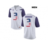 2016 US Flag Fashion 2016 Washington Huskies Jake Browning #3 College Football Limited Jersey - White