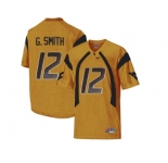 West Virginia Mountaineers Geno Smith #12 College Football Mesh Jersey - Gold