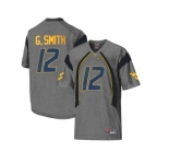 West Virginia Mountaineers Geno Smith #12 College Football Mesh Jersey - Grey