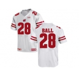 2016 Men's UA Wisconsin Badgers Montee Ball #28 College Football Jersey - White