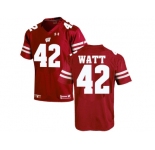 2016 Men's UA Wisconsin Badgers T.J Watt #42 College Football Jersey - Red